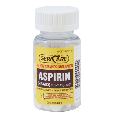 ASPIRIN 325MG TABLET 100/BT