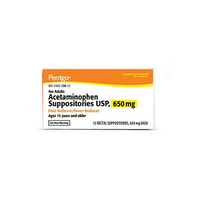 ACETAMINOPHEN SUPPOSITORY 650MG 12/BX