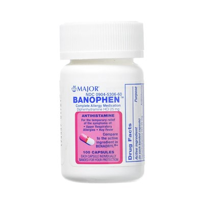 ALLERGY BANOPHEN 25MG TABLETS