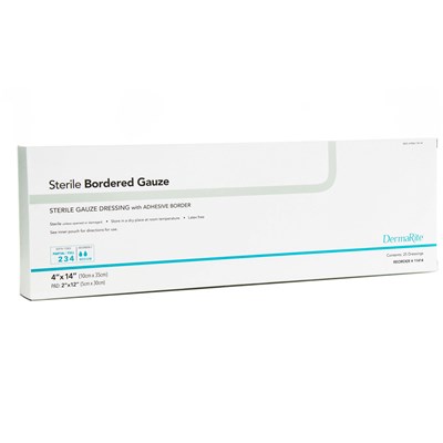 GAUZE BORDER DRESSING 4" X 14" STERILE