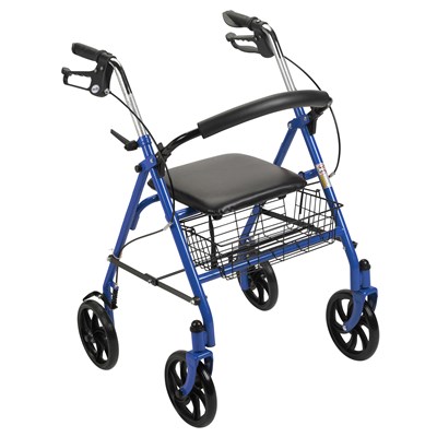 ROLLATOR DURABLE 4 WHEEL 7 1/2" CASTERS