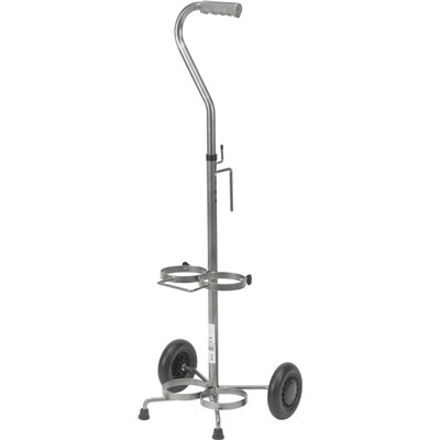 OXYGEN CART DUAL WITH ADJUSTABLE HANDLE