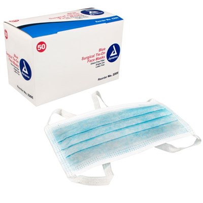 SURGICAL FACE MASK W/TIES BLUE
