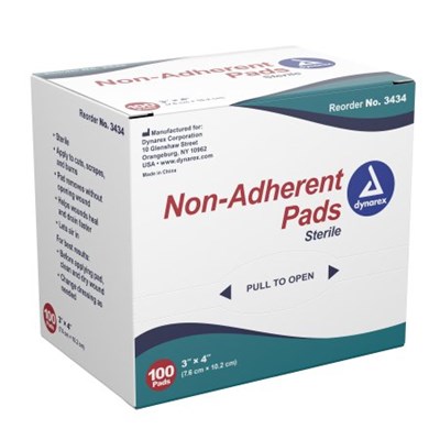 NON-ADHERENT PADS STERILE 3" X 4"