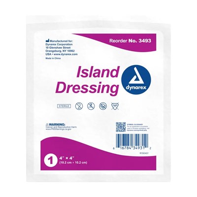 ISLAND BORDER DRESSING 4" X 4" STERILE
