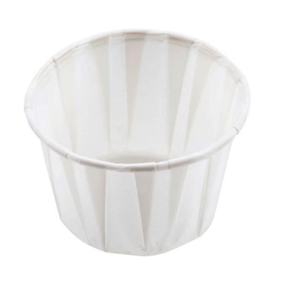 PAPER SOUFFLE CUPS .75 OZ PLEATED WHITE