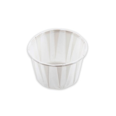PAPER SOUFFLE CUPS .5 OZ PLEATED WHITE