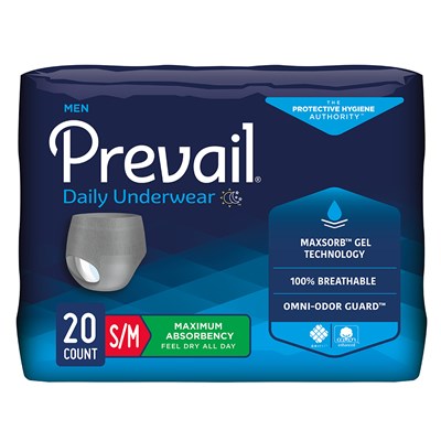 PREVAIL UNDERWEAR FOR MEN SM/MD 28"-40"