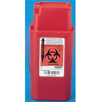 SHARPS CONTAINER RED 1QT 8.75" X 4.5"