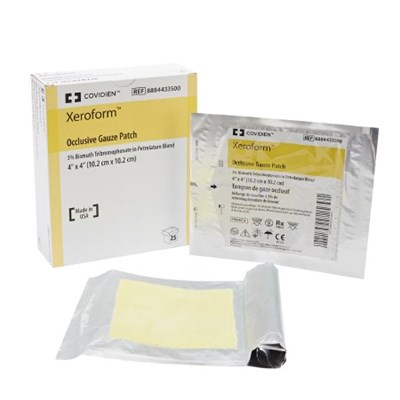 XEROFORM GAUZE PETROLATUM PATCH 4"X4"