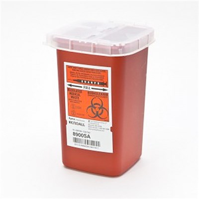 SHARPS CONTAINER RED 1QT