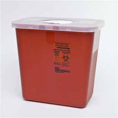 SHARPS CONTAINER W/ ROTOR RED 2GL