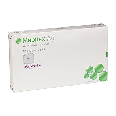 MEPILEX AG DRESSING ANTIMICROBIAL 4"X8"